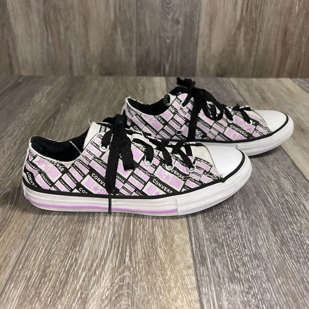 Converse Chuck Taylor All Star Pink Black Youth US Size 3 Sneaker Shoes 667208F